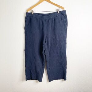 J Jill Gauze Wide‎ Leg Pants Navy Blue Extra Large